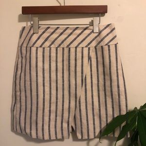 JCrew striped linen skirt